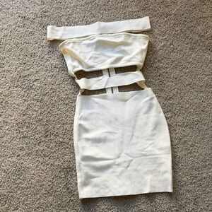 Bandage Off-Shoulder White Dress